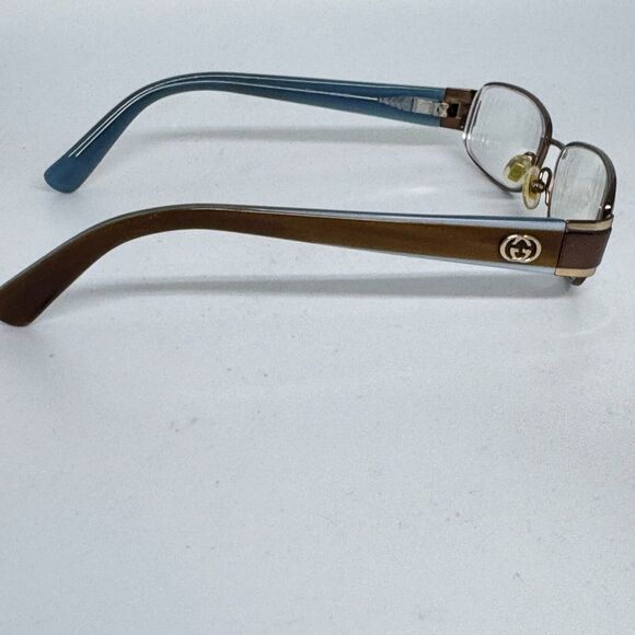 Gucci GG 2869 YAW Square Brown Gold Blue Eyeglasses Frame 54-15-135 H15490 - Picture 4 of 8